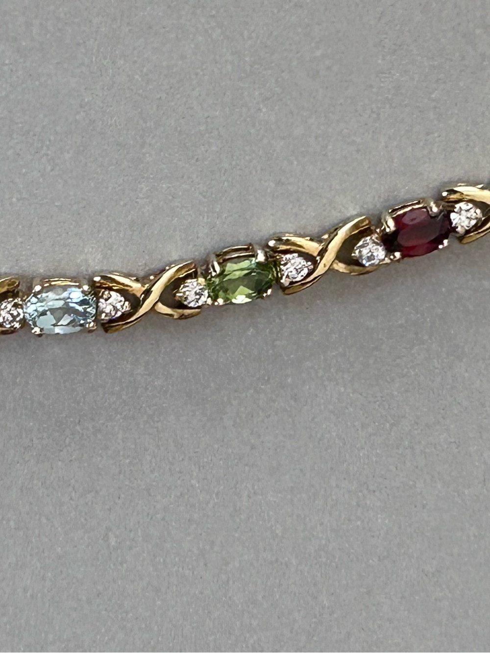 Vtg DBJ 925 Sterling Silver Gold Vermeil Rainbow Multi Gemstone XO Tennis Bracel - Picture 16 of 16